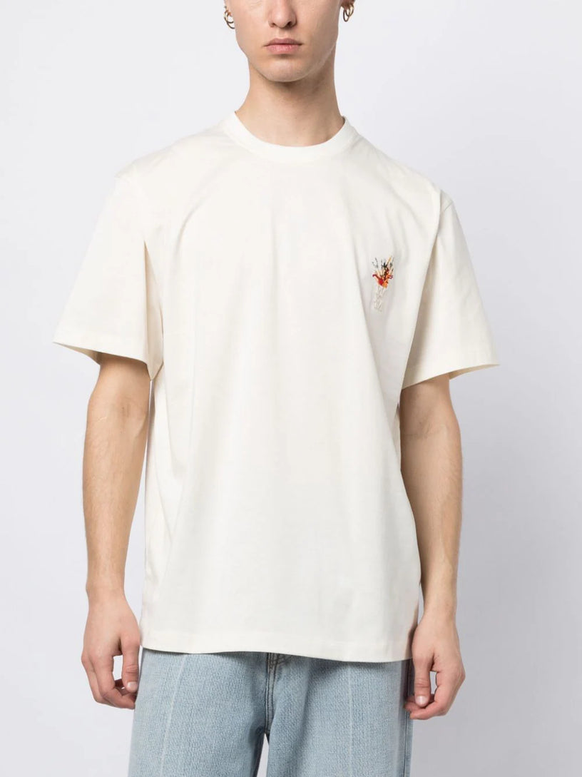 Crewneck t-shirt with embroidery