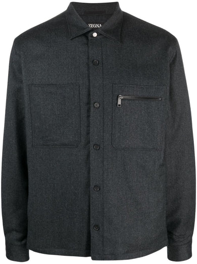 Wool shirt jacket