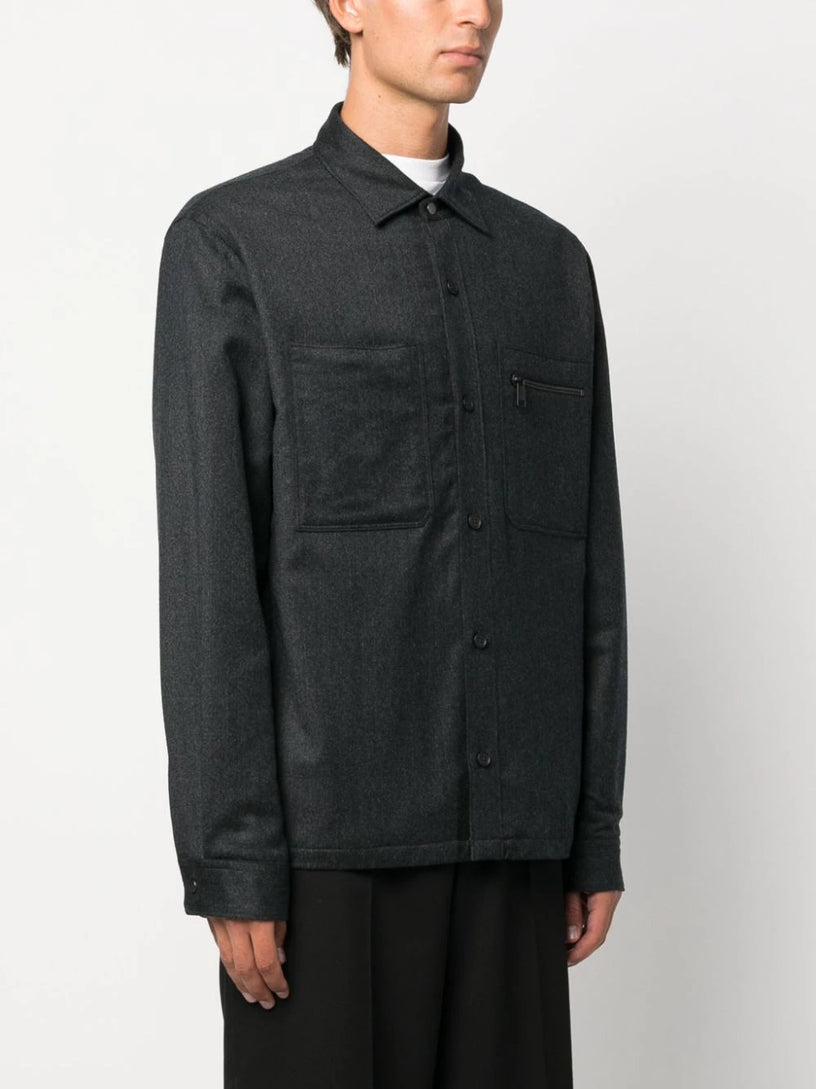 Wool shirt jacket