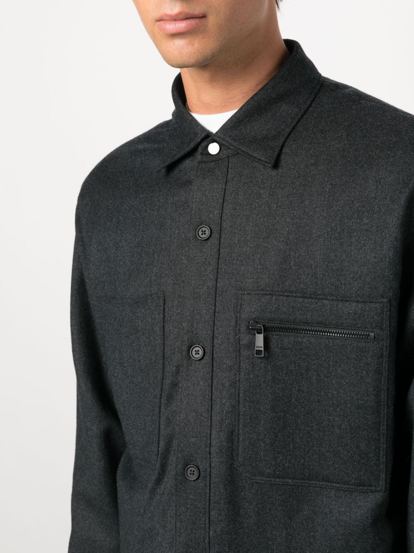 Wool shirt jacket