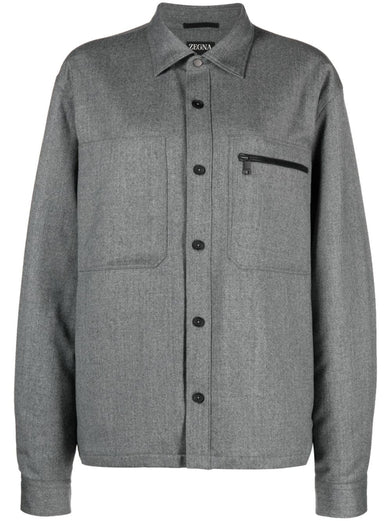 Wool shirt jacket