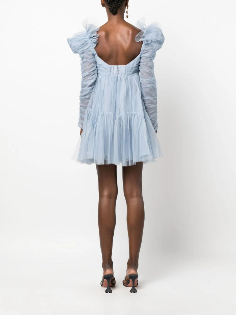 Tulle ruched mini dress