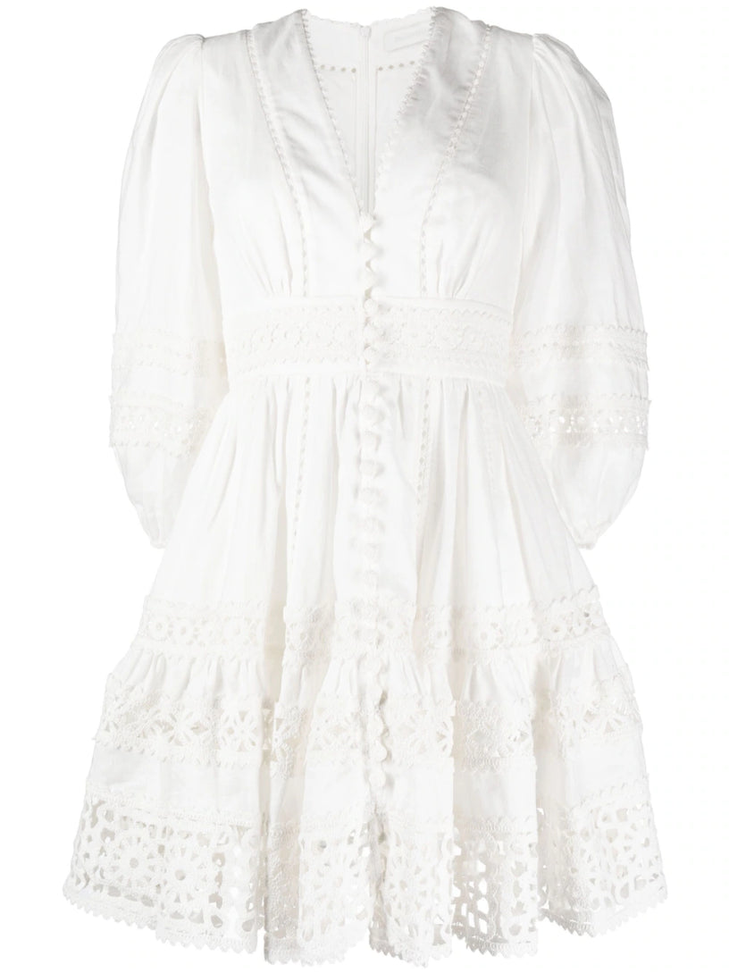 ZIMMERMANN Devi spliced billow mini dress