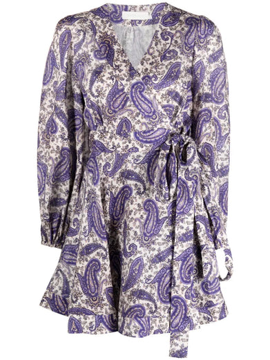 Devi Paisley Wrap Minidress