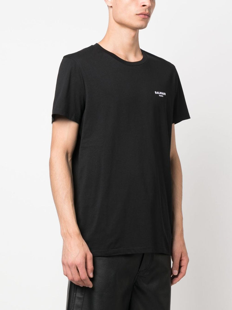 Balmain Paris flocked short-sleeved T-shirt