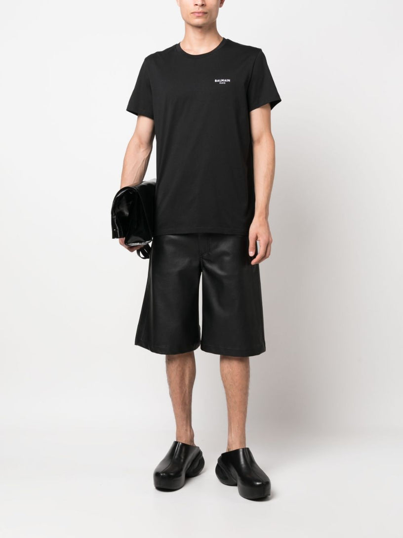 Balmain Paris flocked short-sleeved T-shirt