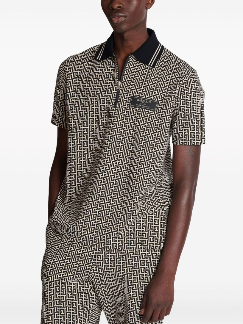 Polo shirt with PB labyrinth monogram