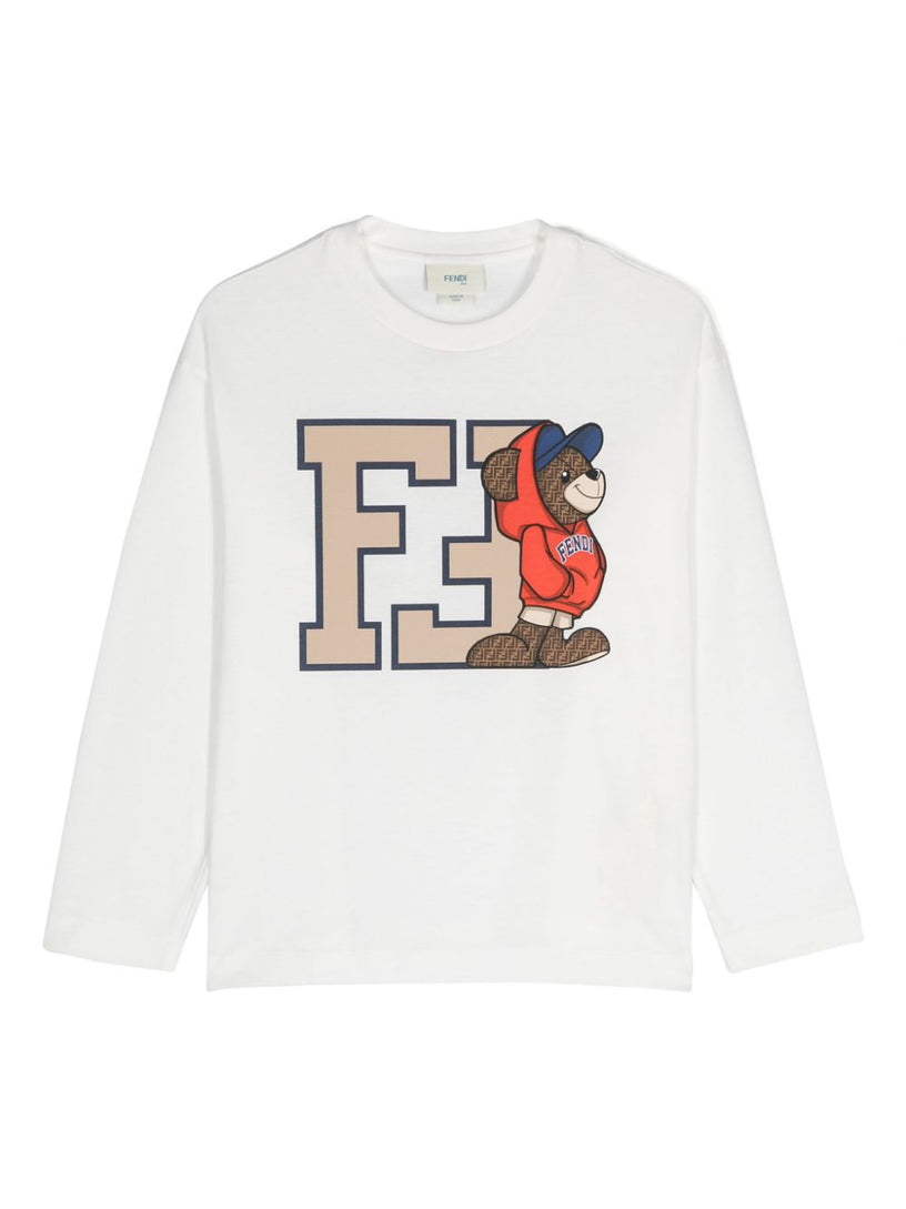 FENDI Kids Chalk-dyed jersey t-shirt