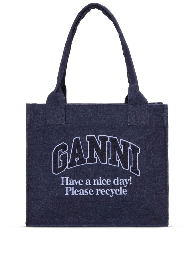 GANNI Denim shopping bag