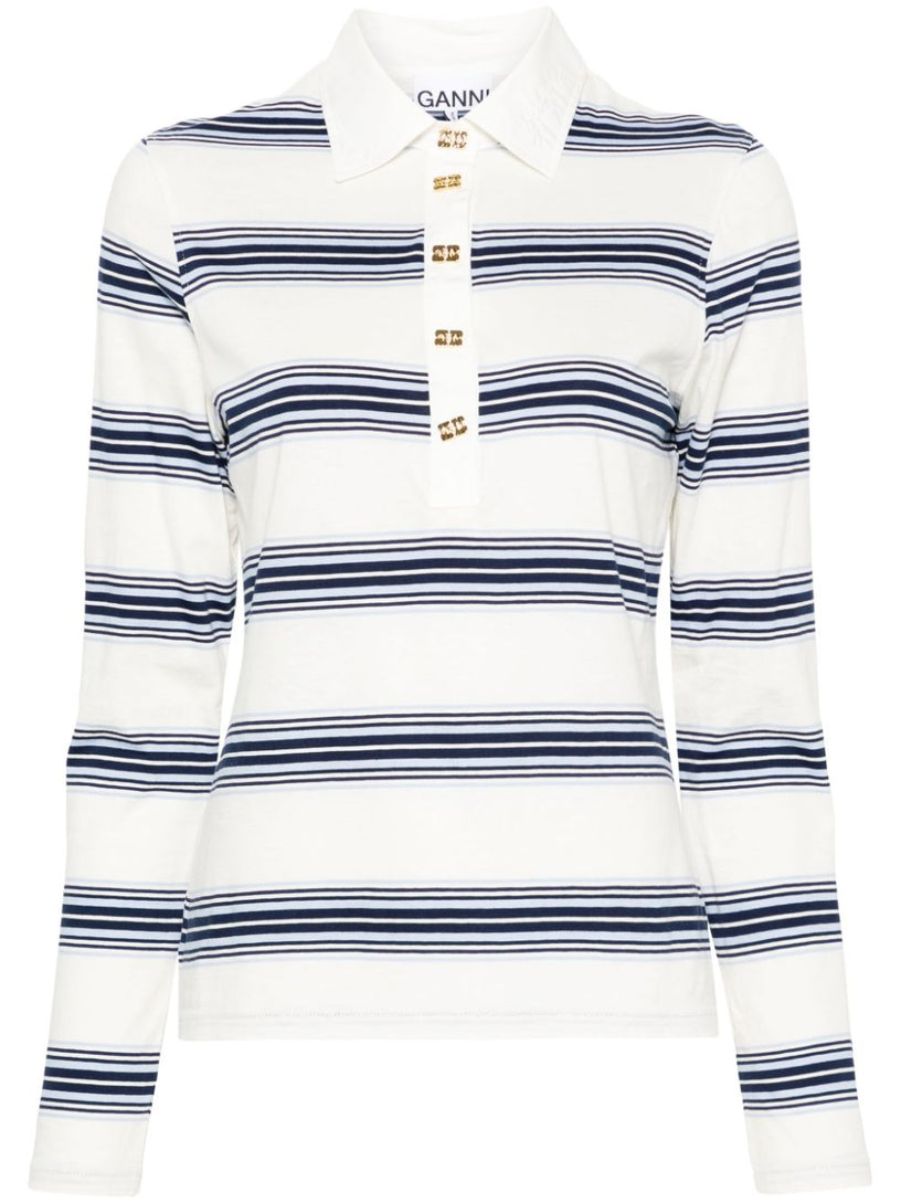 Striped Long Sleeve Polo Shirt