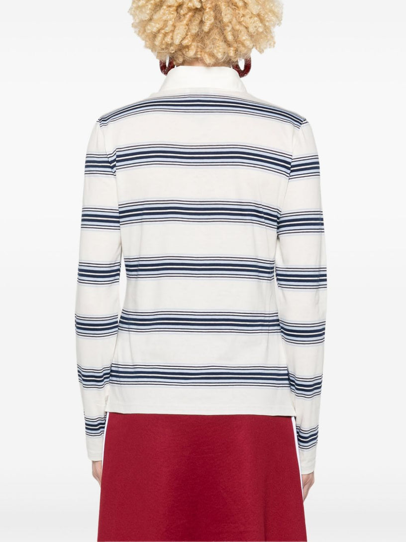 Striped Long Sleeve Polo Shirt