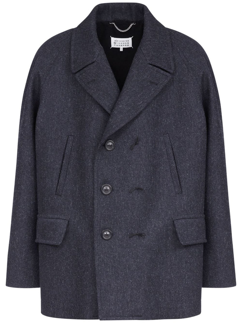 Double-breasted wool coat