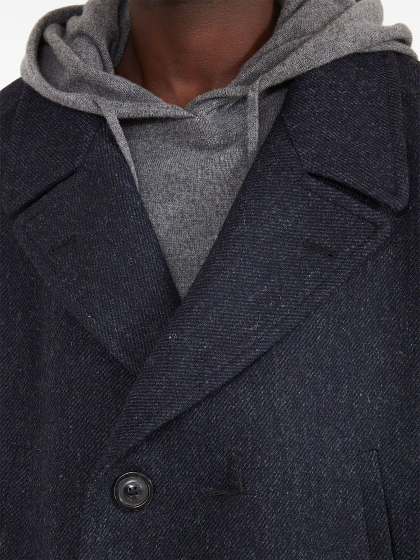 Double-breasted wool coat