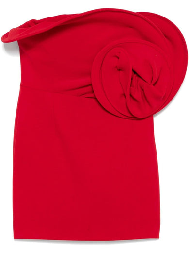 Sculptural rose mini dress