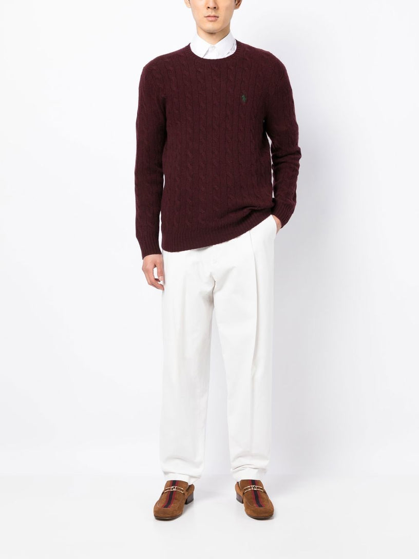 Cable wool and cashmere sweater