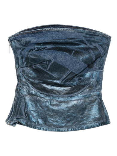 Coated denim top