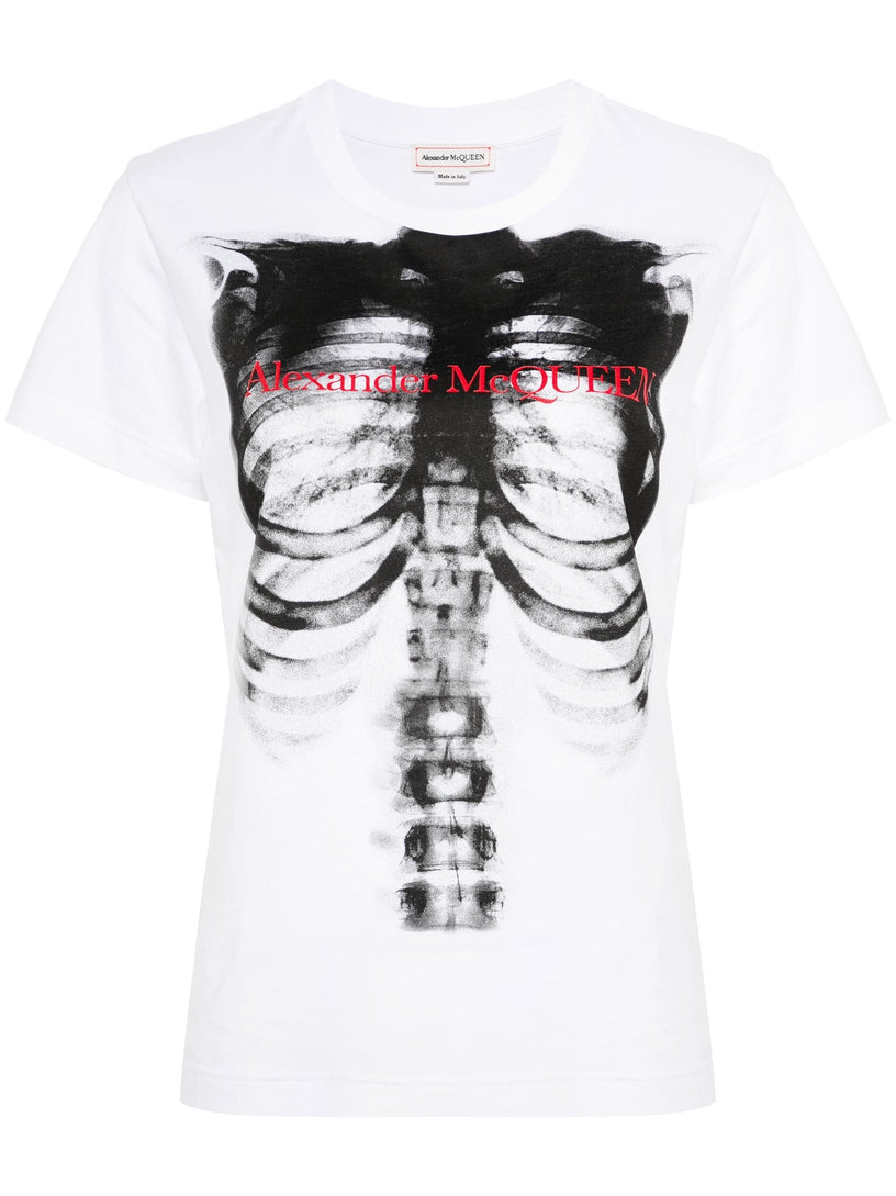 Alexander McQueen Rib cage fitted t-shirt