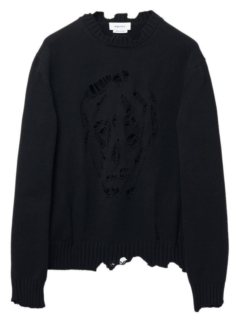 Worn Look Skull Sweater