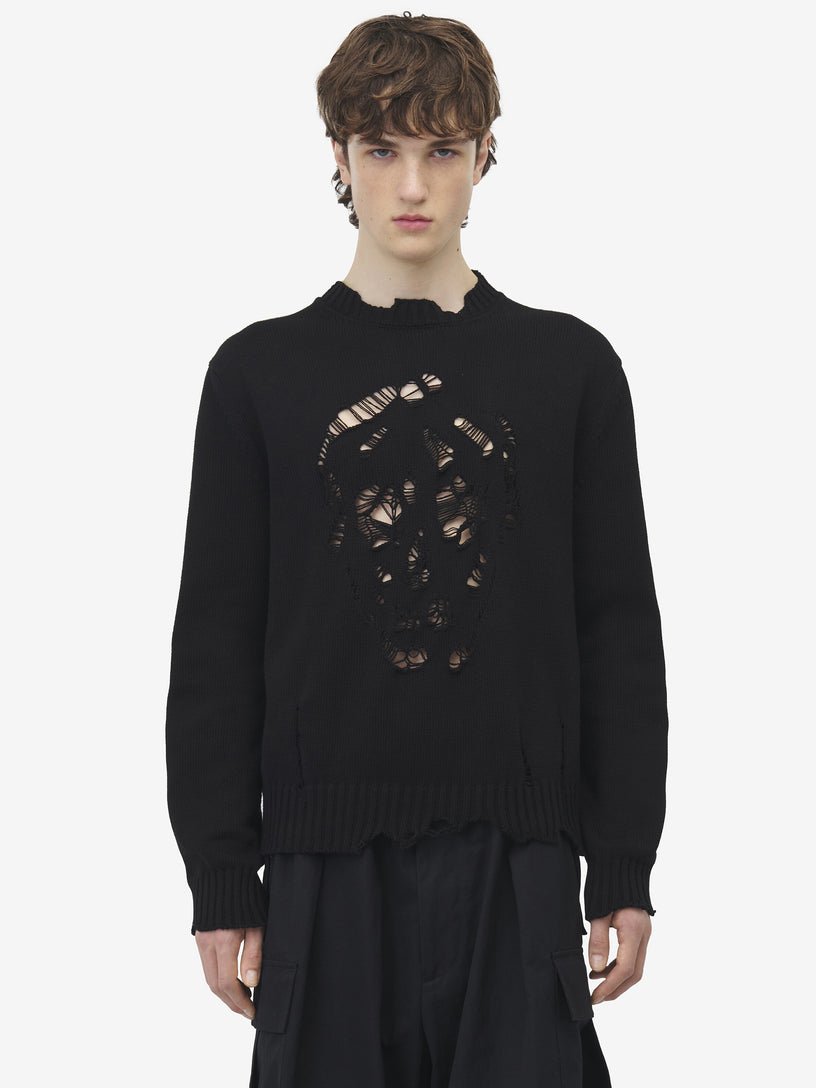 Worn Look Skull Sweater