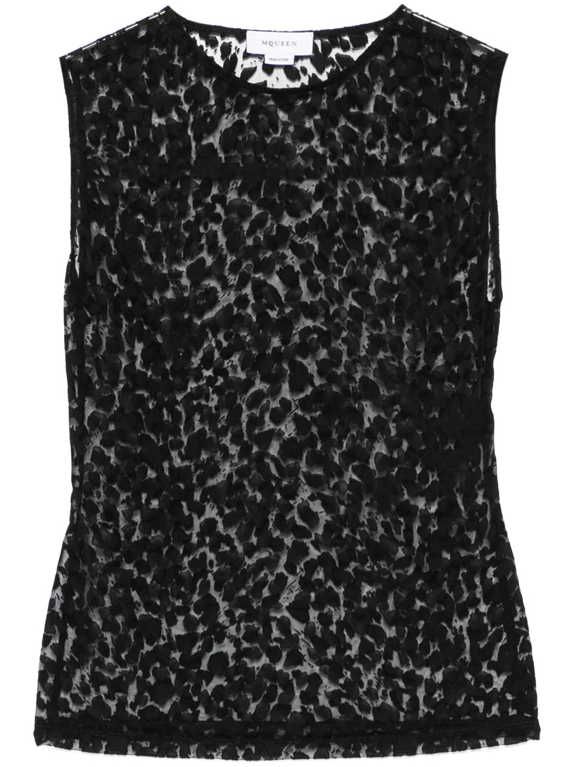 Alexander McQueen Transparent leopard top