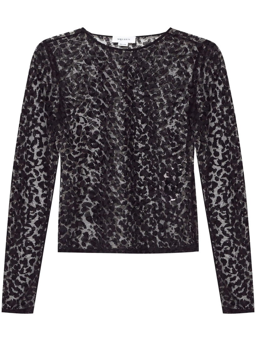 Devoré Leopard Top