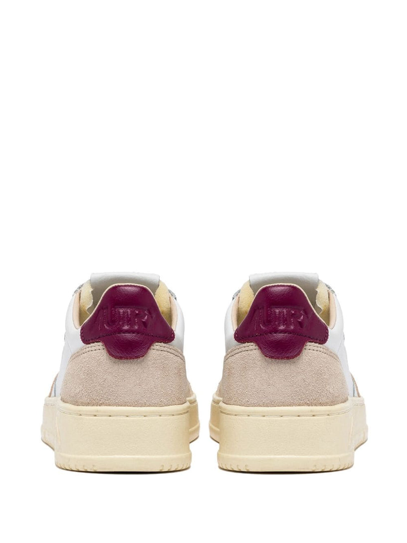 Medalist low sneakers in white and fuchsia leather and suede