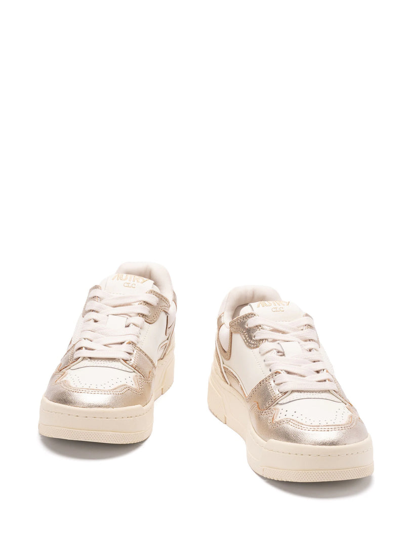 Clc low sneakers in platinum leather and suede