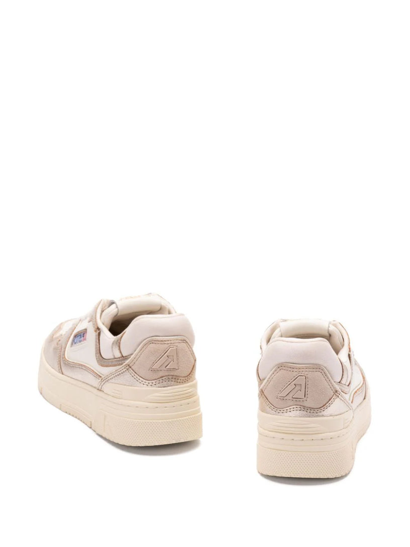 Clc low sneakers in platinum leather and suede