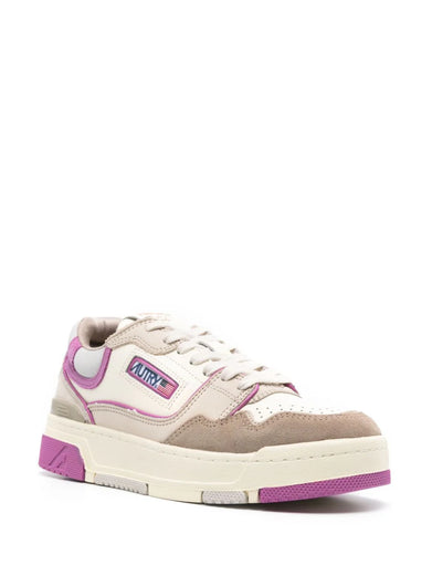 Clc low sneakers in fuchsia and tobacco suede and nubuck