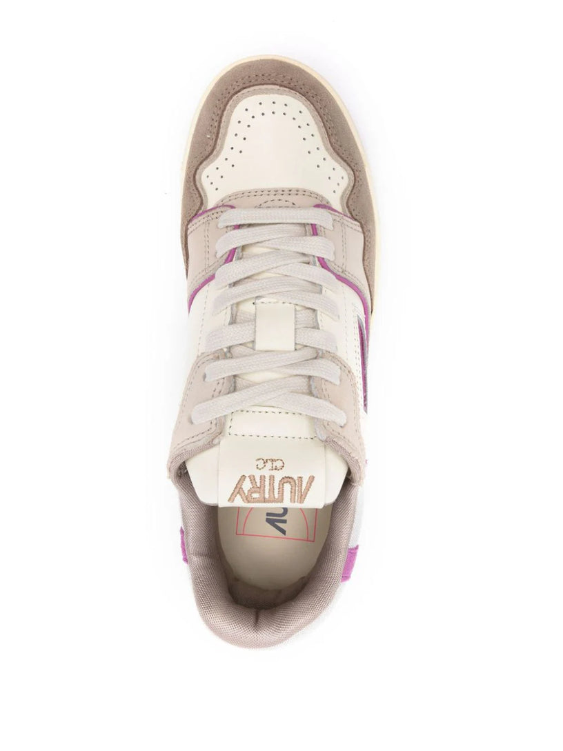 Clc low sneakers in fuchsia and tobacco suede and nubuck