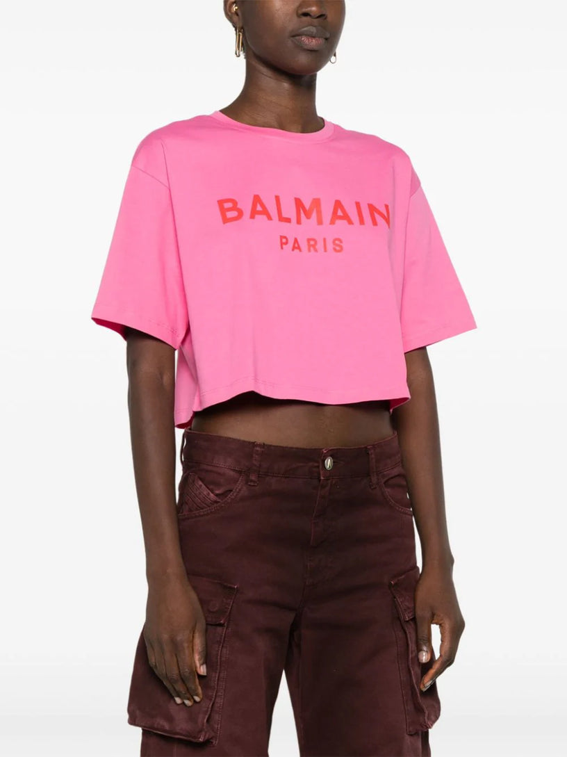 T-shirt with balmain logo