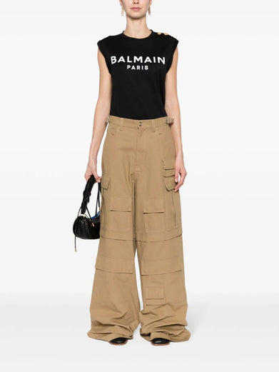 Balmain Paris print tank top