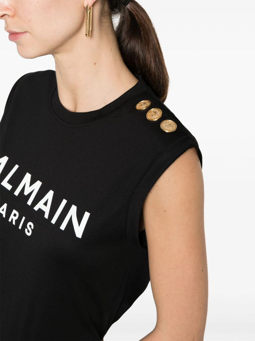 Balmain Paris print tank top