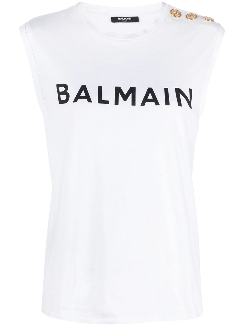 BALMAIN Balmain paris print tank top