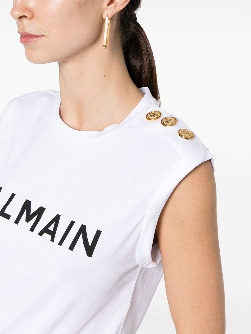 Balmain Paris print tank top