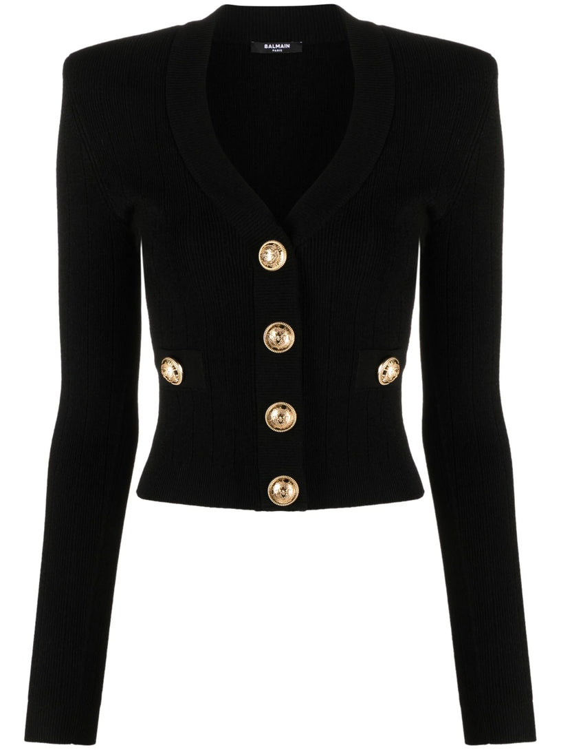 BALMAIN Short knitted cardigan