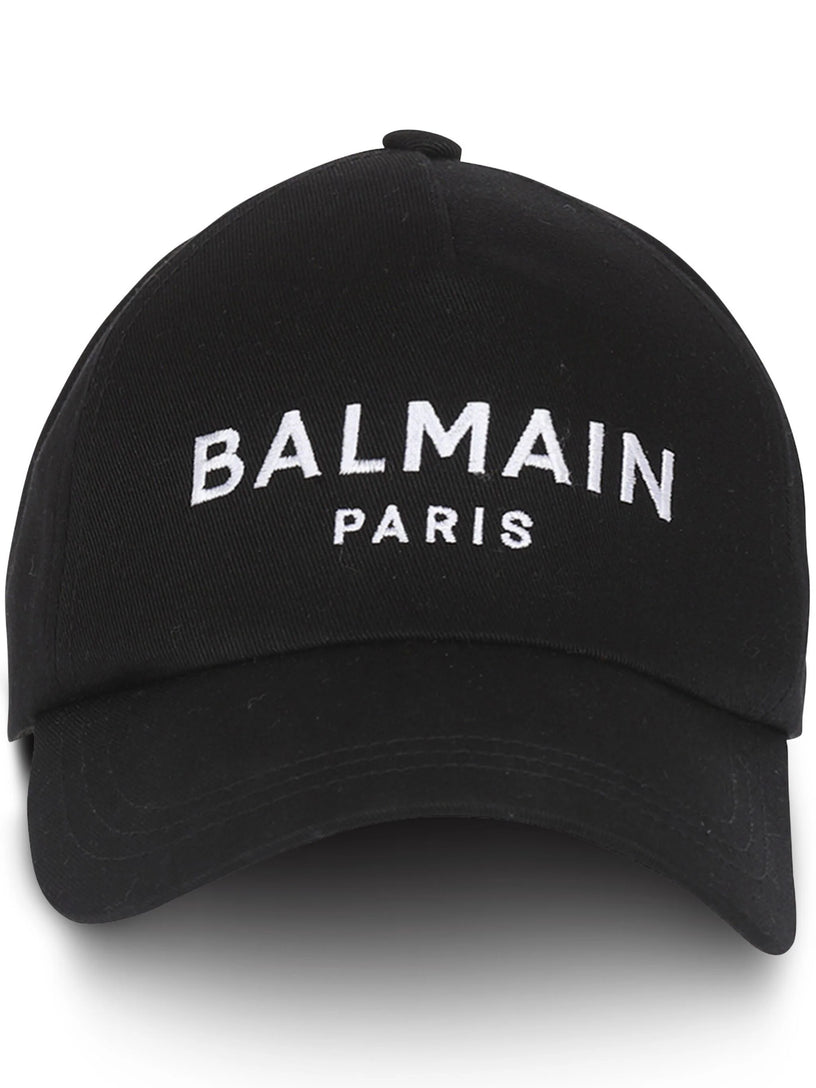 BALMAIN Cotton hat with balmain paris embroidery