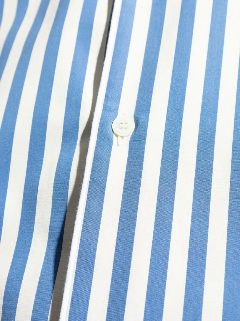 Striped cotton short-sleeved pajama shirt