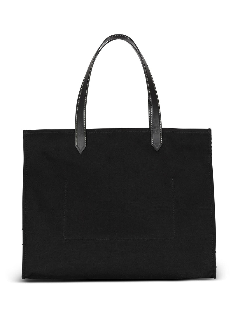 B-Army 42 shopper bag in canvas with monogram and smooth leather