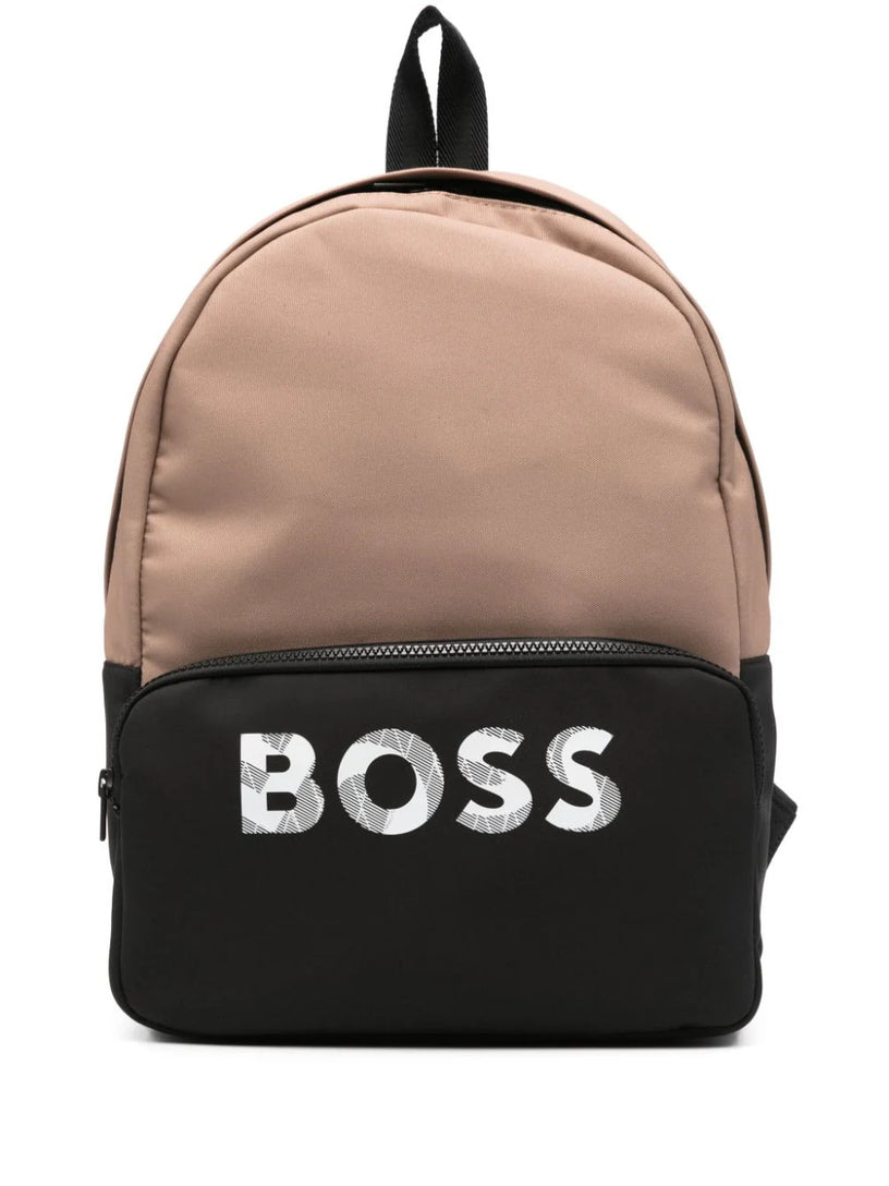 Boss Kids Two-tone backpack with logo