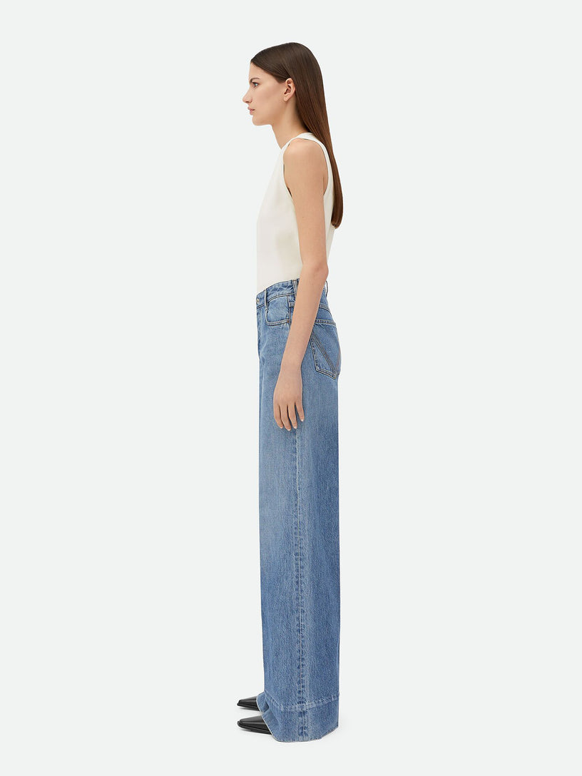 Vintage Indigo denim wide leg jeans