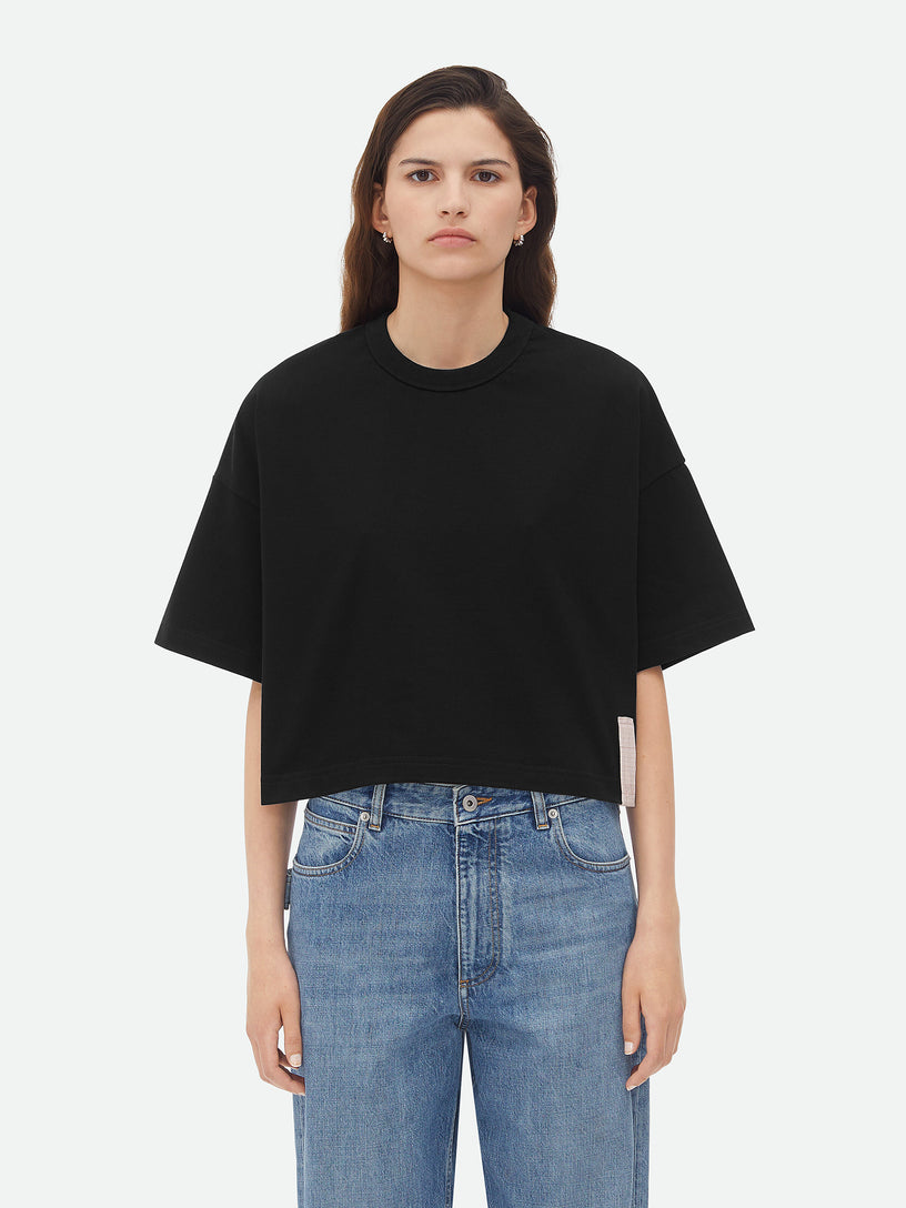 Pima Cotton Jersey Crop T-Shirt