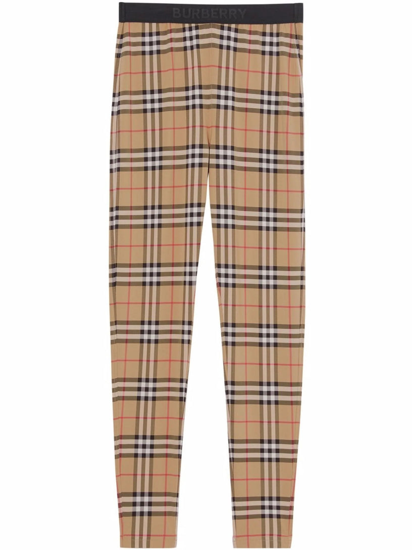 Burberry Check leggings in stretch jersey