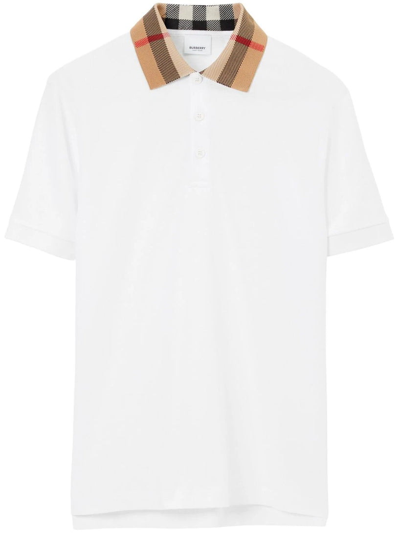 Burberry Check collar polo shirt