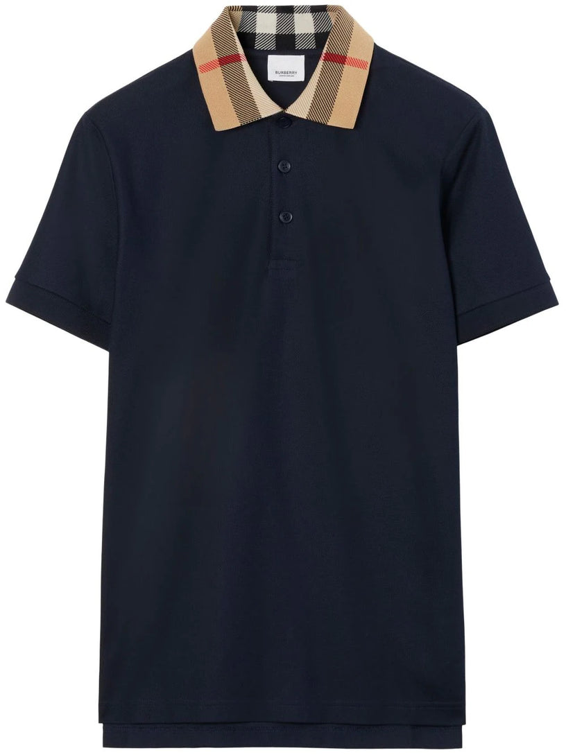 Burberry Check collar polo shirt