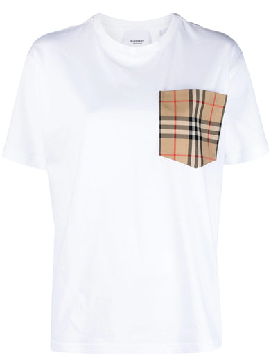 Cotton T-shirt with Check pocket