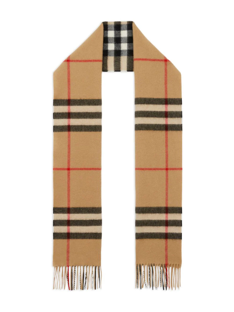 Check cashmere scarf