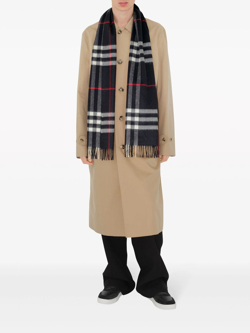 Check cashmere scarf