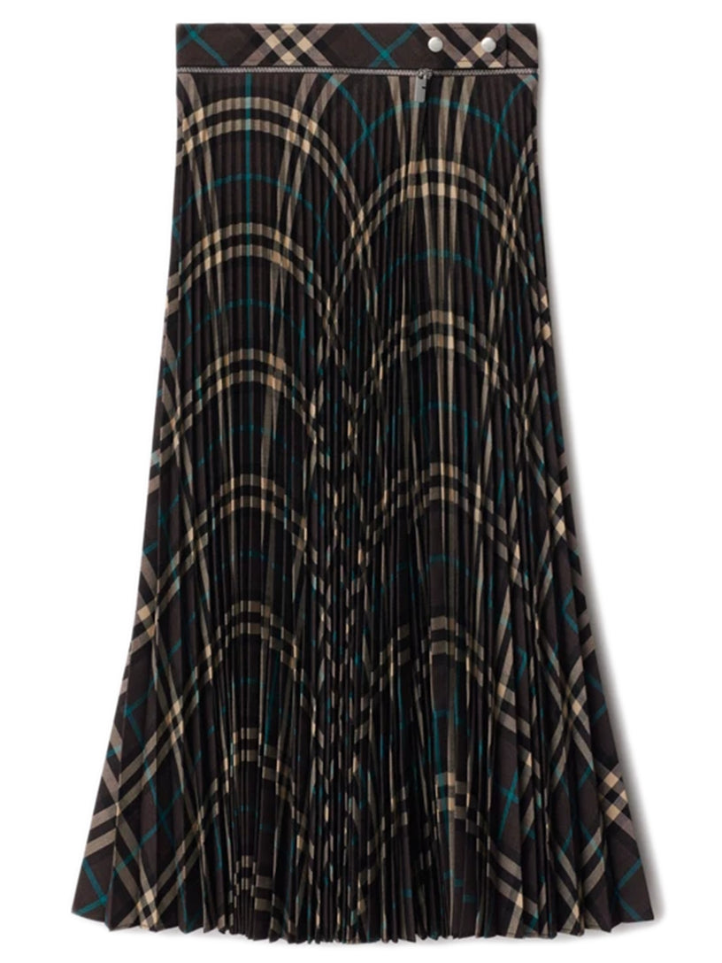 Burberry Check wool blend skirt with pleats