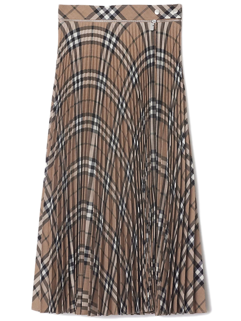 Burberry Check wool blend skirt with pleats